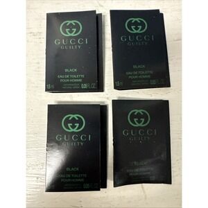 4 GUCCI GUILTY‎ BLACK POUR HOMME EDT 1 x SAMPLES 0.05 FL. OZ. 1.5 ML SPRAY FRESH